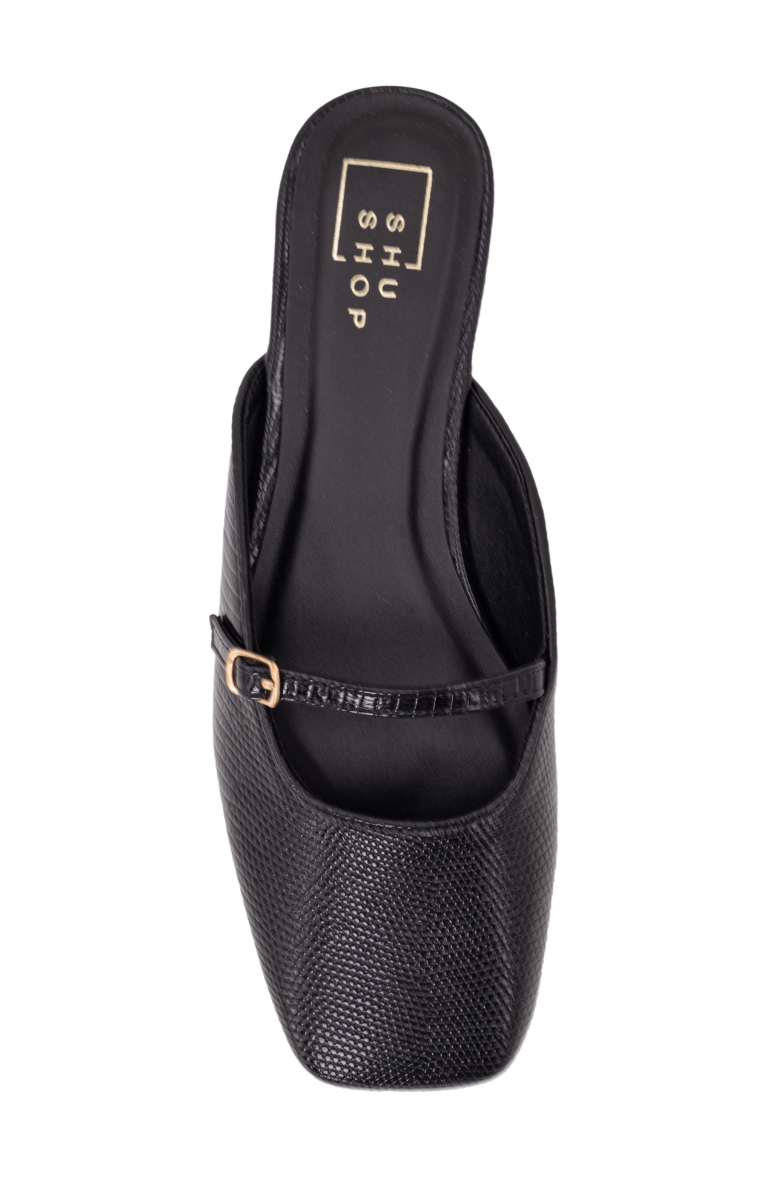 SHUSHOP Athena Mule, Alternate, color, Black Lizard