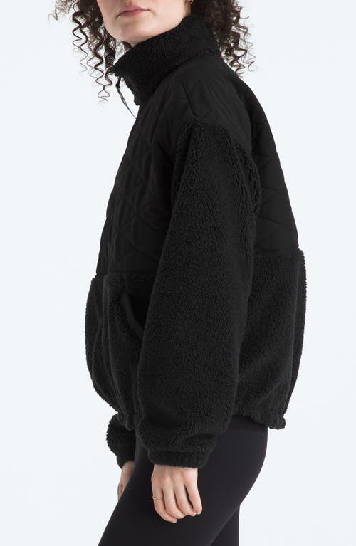 The North Face Cabin Fleece Hooded Jacket In Black