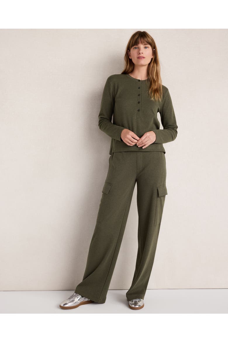 Organic Cotton Interlock Straight Leg Cargo Pants, Main, color, Bay Leaf Hthr