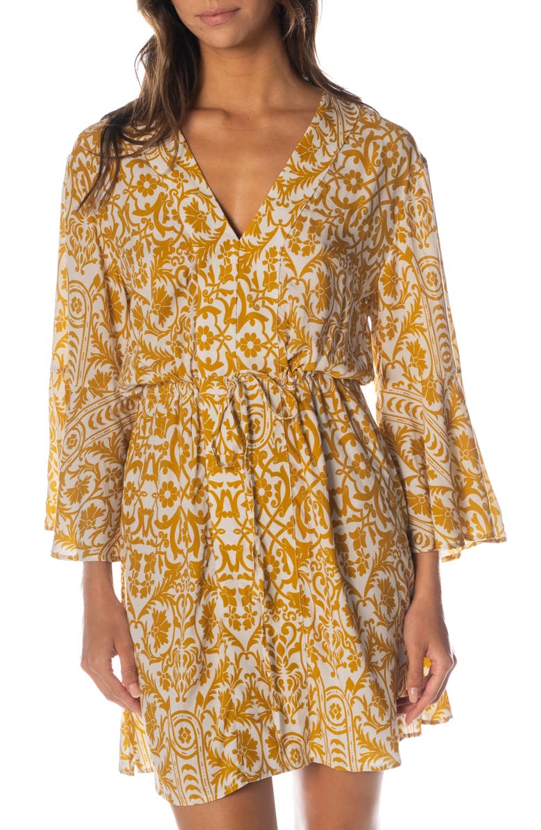Maaji Amber Bell Sleeve Cover-Up Dress, Main, color,