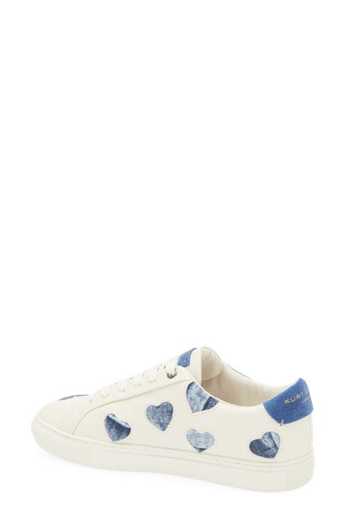 Kurt Geiger Lane Love Leather Sneakers In Blue Denim