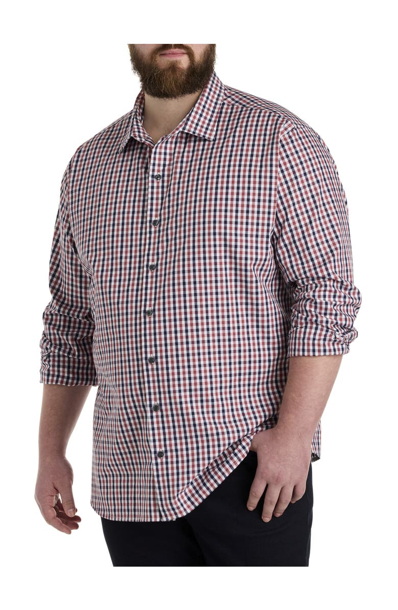 Synrgy by DXL Big & Tall Dobby Plaid Sport Shirt, Main, color, Multi