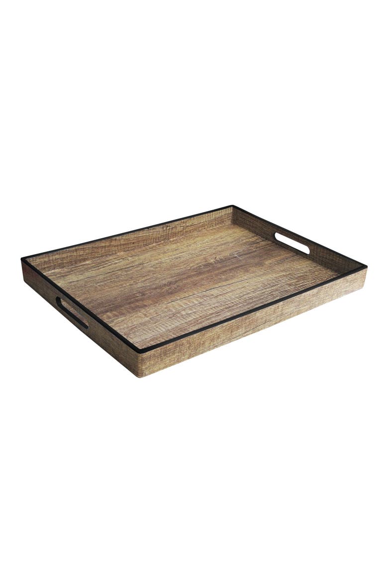 Poplar Finish Tray, Main, color, BROWN/ BLACK