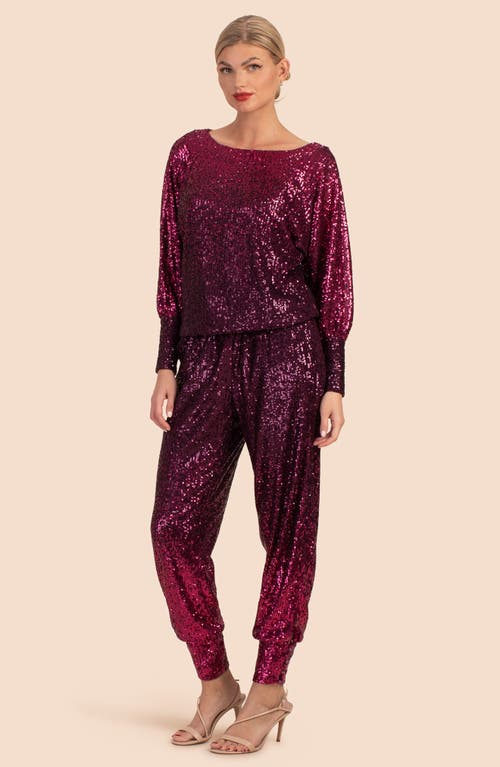 Trina Turk Sequin Top In Red