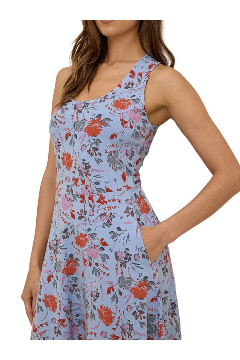 Organic Cotton Fit & Flare Open Back Maxi Dress, Alternate, color, Nightfall Blooms Blue