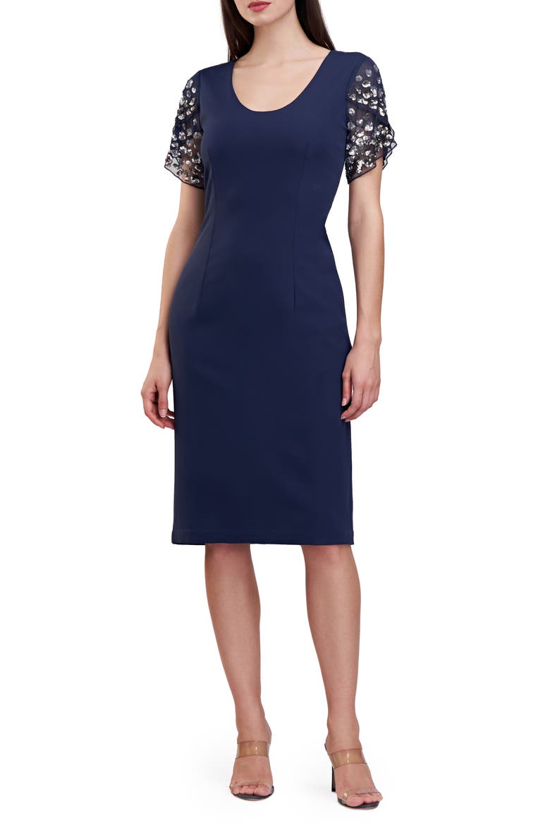 Jessie Bead Embellished Cocktail Dress, Main, color, DEEP NAVY