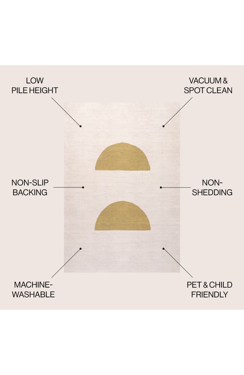 JONATHAN Y Luola Minimalist Geometric Machine-Washable Area Rug, Alternate, color, Cream/Moss