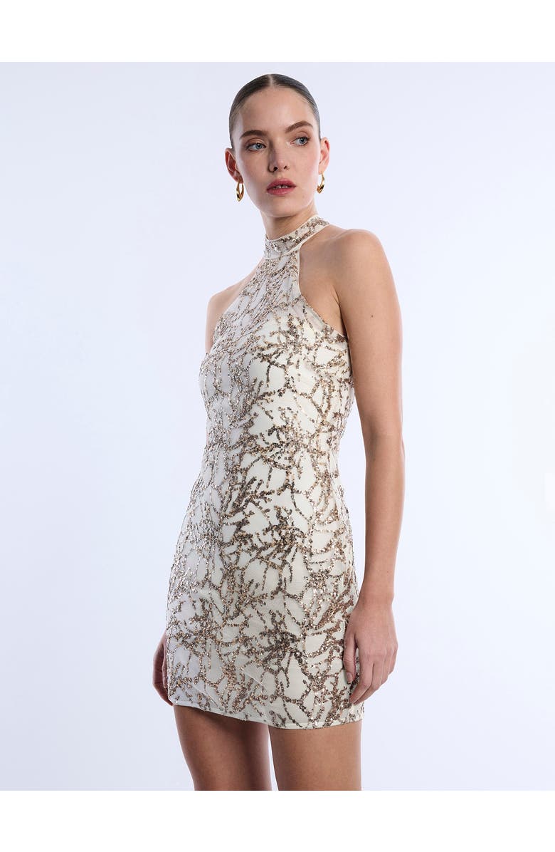 BCBGMAXAZRIA Mock Neck Embellished Mini, Alternate, color, Jasmine