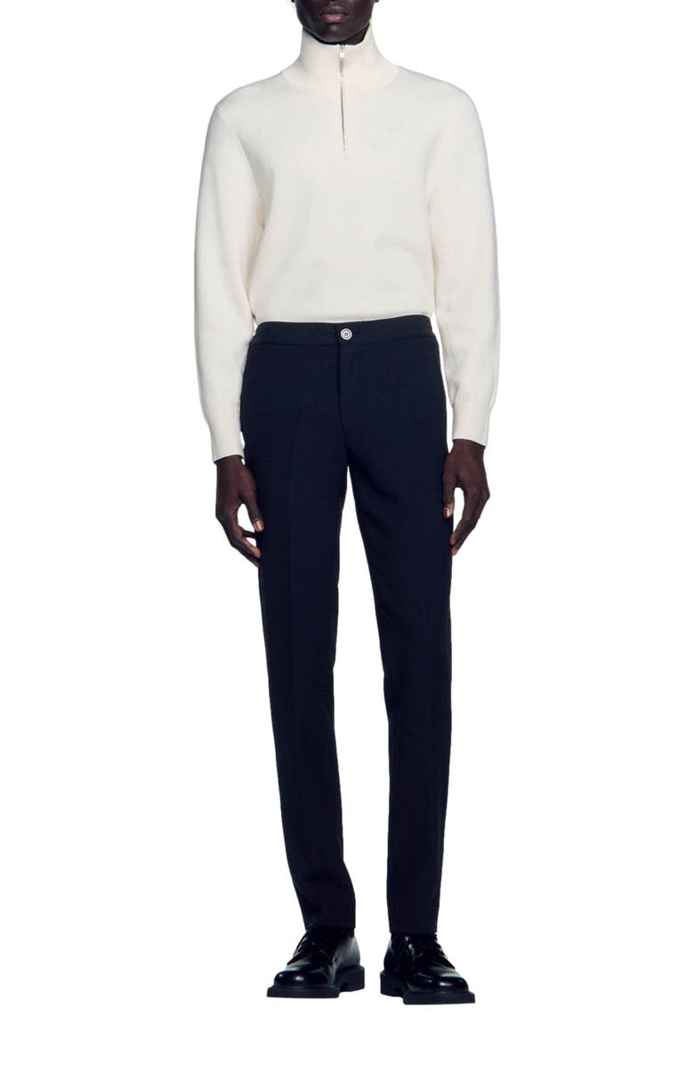 SANDRO Jersey trousers, Alternate, color, Black