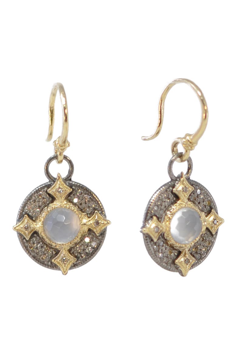 Chalcedony Drop Earrings, Main, color, SILVER/ GOLD