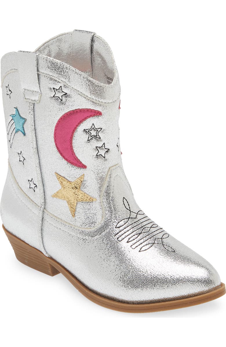 Tucker + Tate Spring Metallic Western Boot, Main, color, Silver Multi