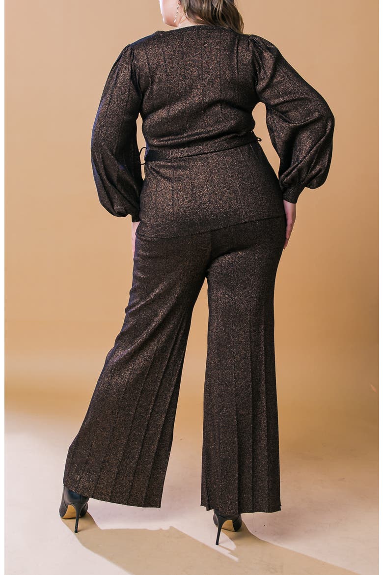 Metallic Balloon Sleeve Sweater & Pants Set, Alternate, color, BLACK BRONZE
