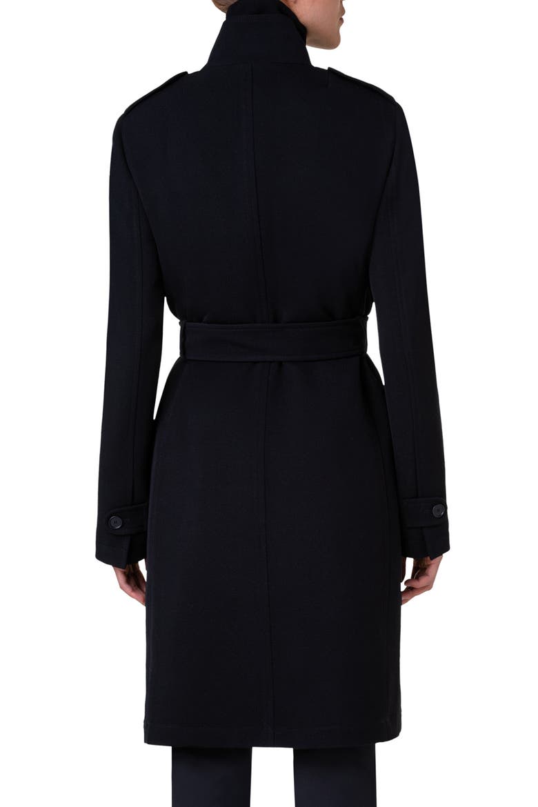 Wool Tricotine Trench Coat, Alternate, color, BLACK 009