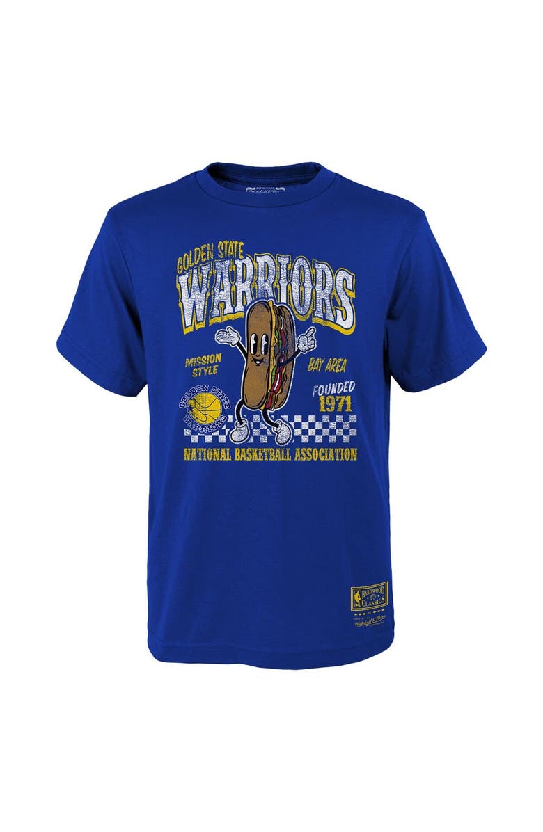 Mitchell & Ness Youth Mitchell & Ness Royal Golden State Warriors Concession Food Character T-Shirt, Main, color, Royal