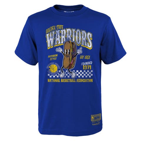 Youth Mitchell & Ness Royal Golden State Warriors Concession Food Character T-Shirt