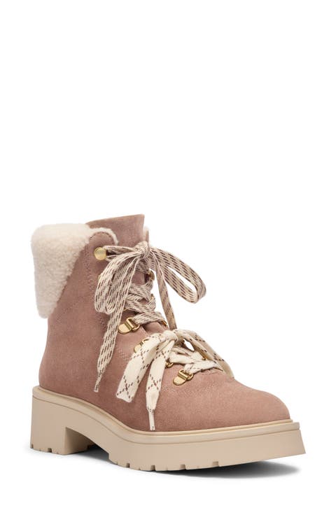 Ren Genuine Shearling Lace-Up Boot