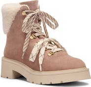 Stuart Weitzman Ren Genuine Shearling Lace-Up Boot