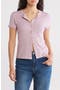 Pointelle Knit Button-Up Top