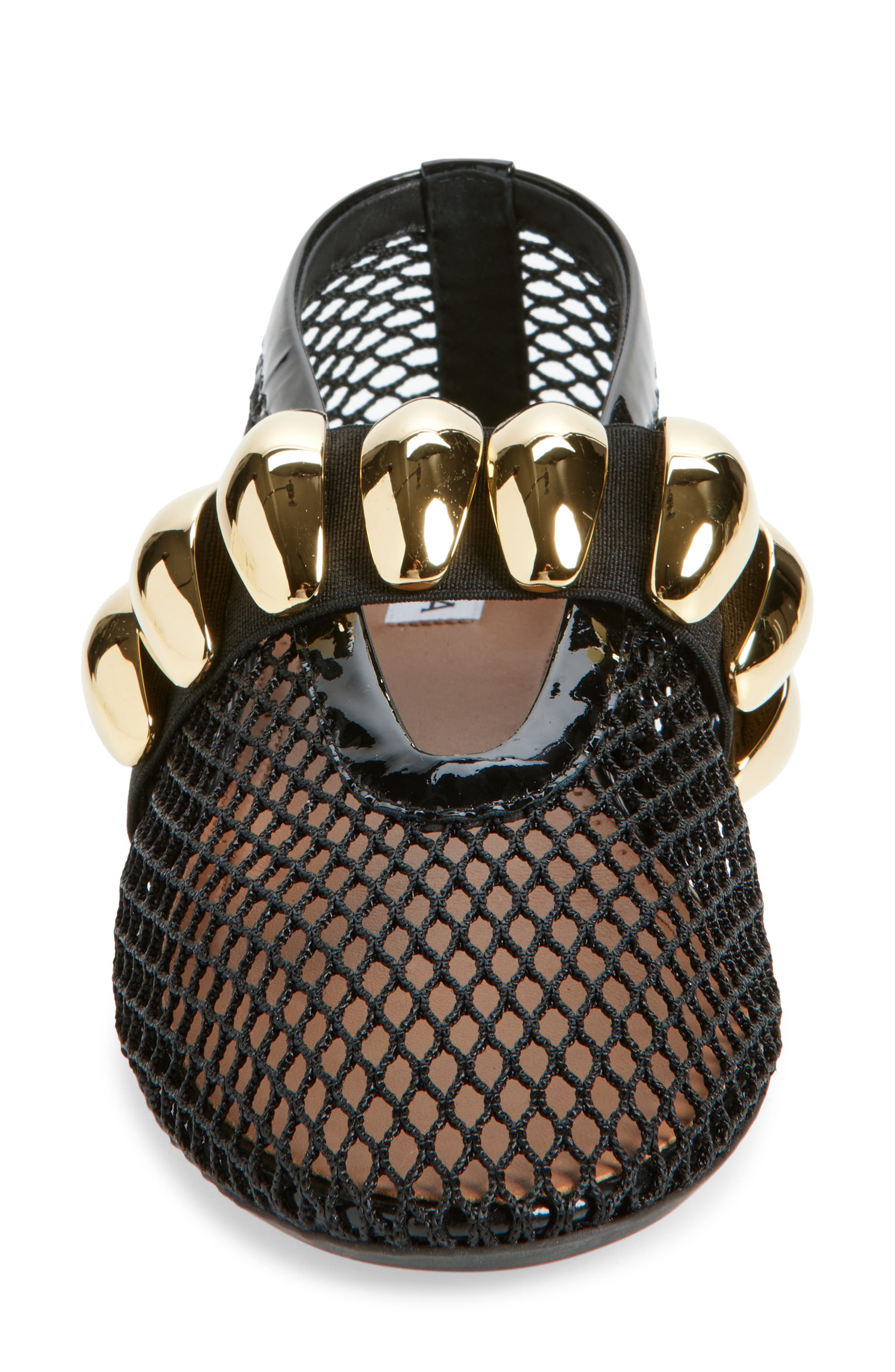 Alaïa Mesh Ballet Flat, Alternate, color, Noir