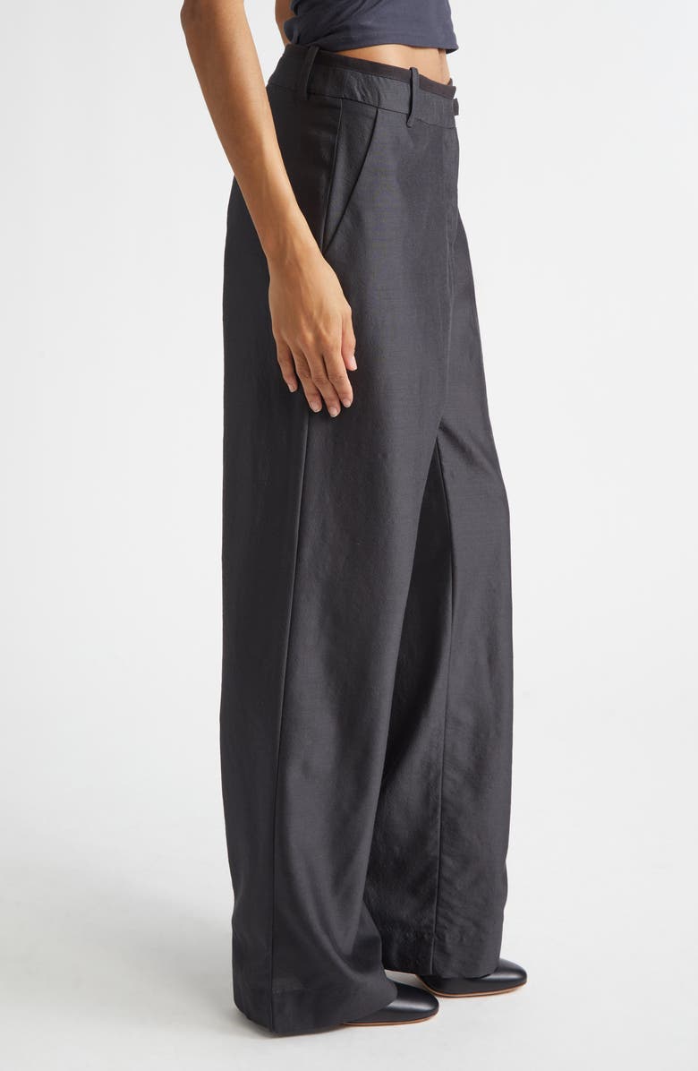 Paloma Wool Vira Wool & Silk Flare Leg Pants, Alternate, color, Black