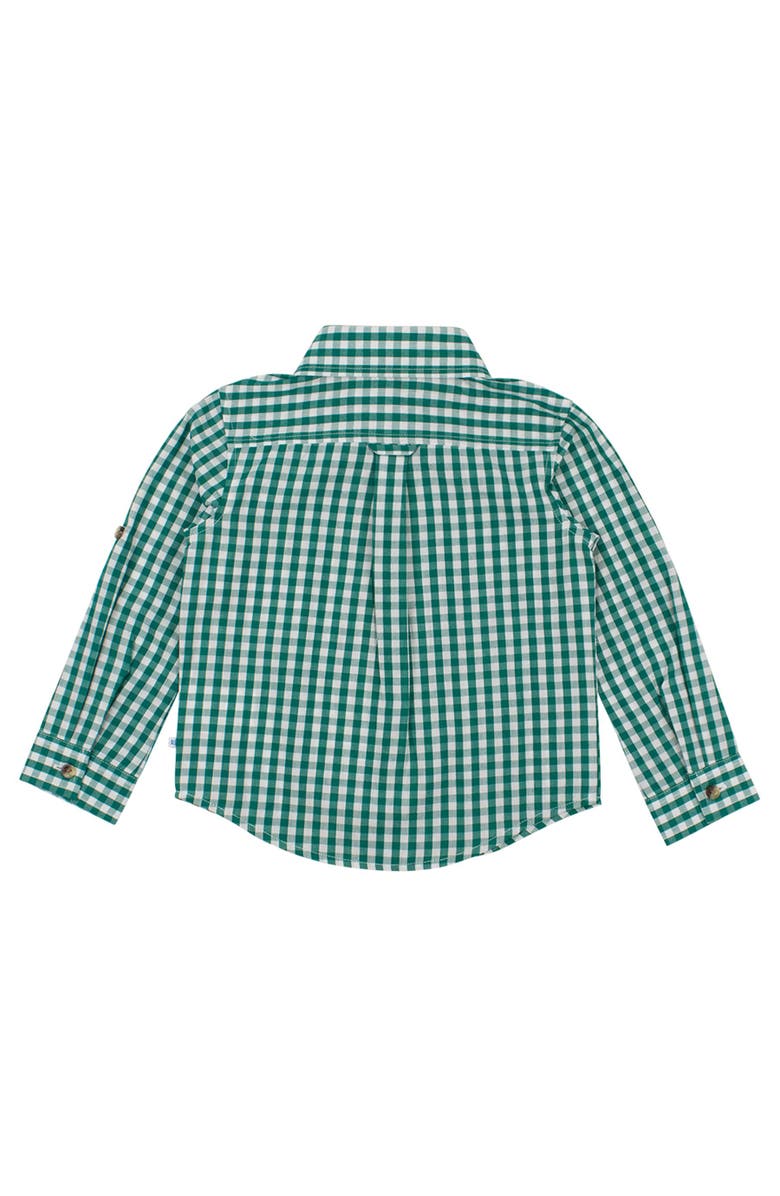 RuggedButts Boys Long Sleeve Button Down Shirt, Alternate, color, Classic Emerald Green Gingham