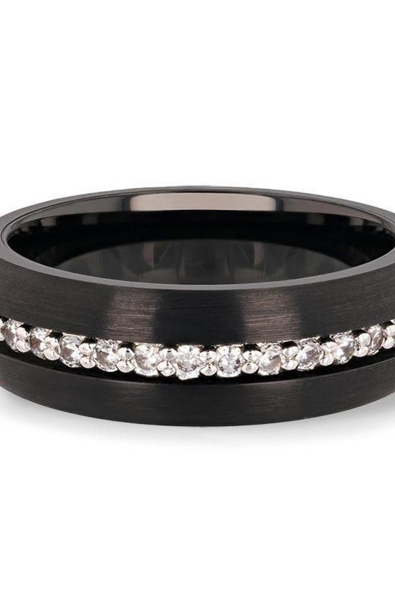 Larson Jewelers Tsar Tungsten Carbide Domed Ring, Alternate, color, Black