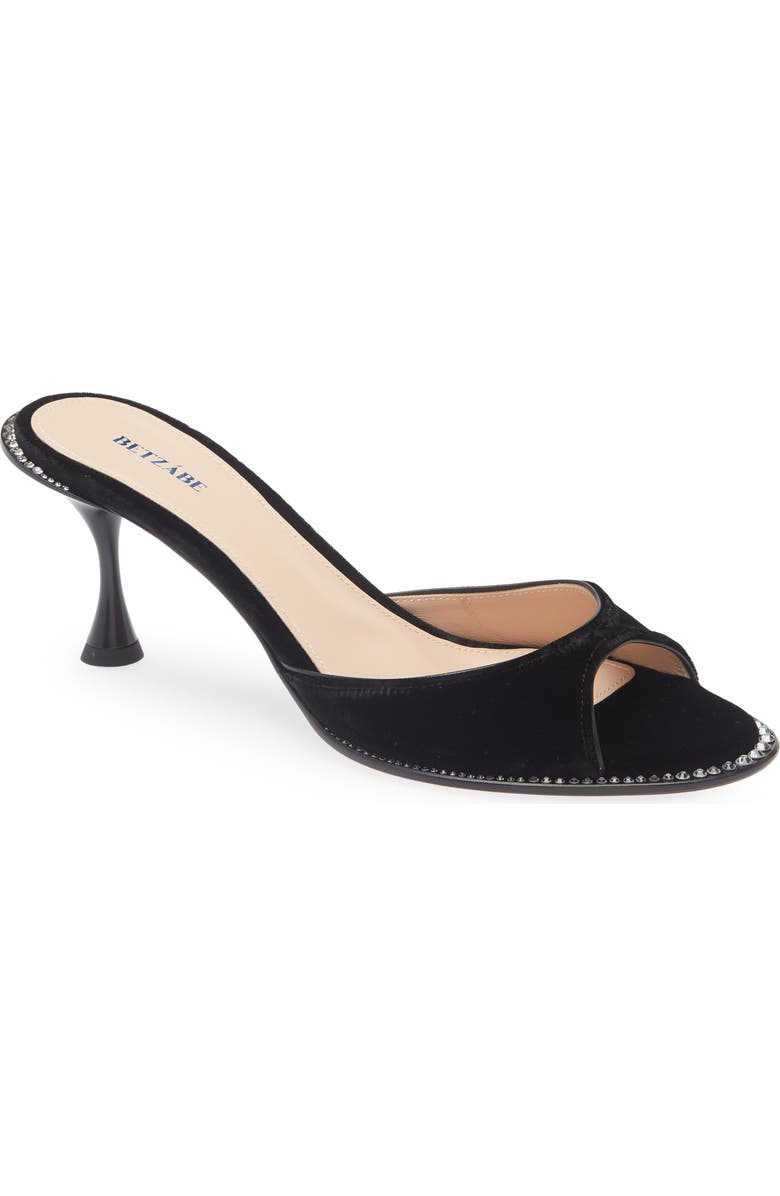 BETZÁBE Jenni Crystal Sandal, Main, color, Black Velvet