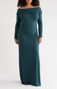 Renee C Off the Shoulder Long Sleeve Maxi Dress