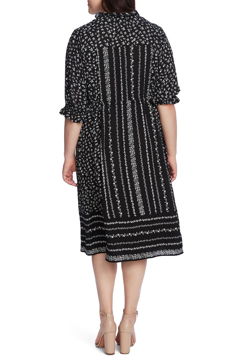 CeCe Ruffle Sleeve Floral Midi Dress, Alternate, color, 