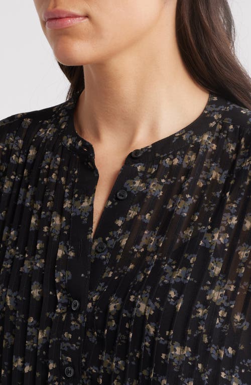 TREASURE & BOND TREASURE & BOND FLORAL PRINT LONG SLEEVE MIDI DRESS