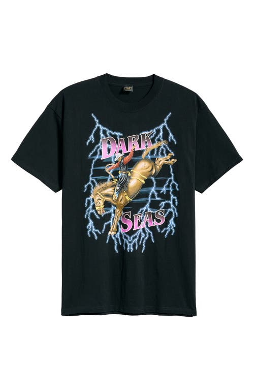 Dark Seas Saddle Bronc Cotton Graphic T-shirt In Black