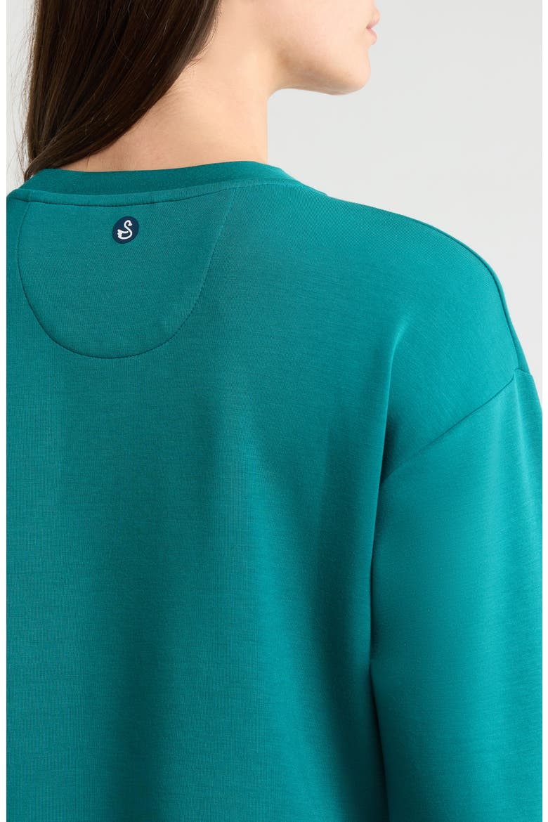 Sienna Crop Performance Sweatshirt, Alternate, color, DEEP-LAKE