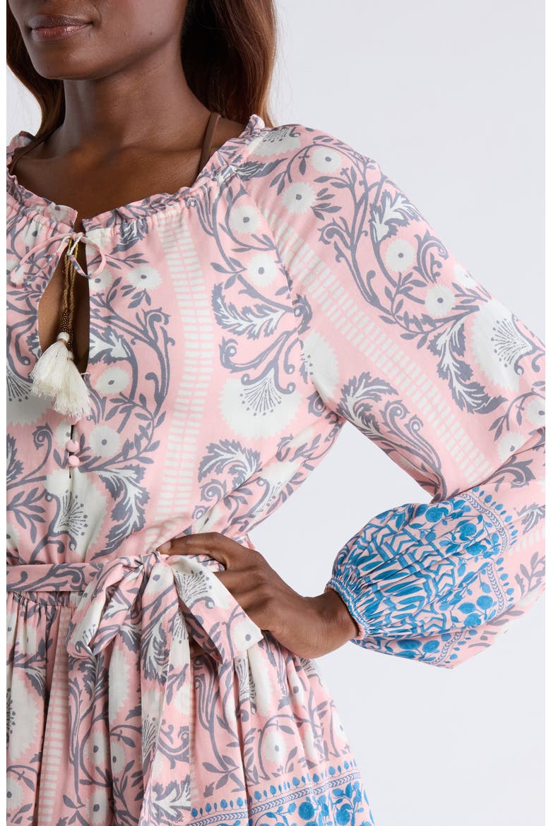 Stevie Long Sleeve Belted Cover-Up Minidress, Alternate, color, LIGHT/ PASTEL PINK