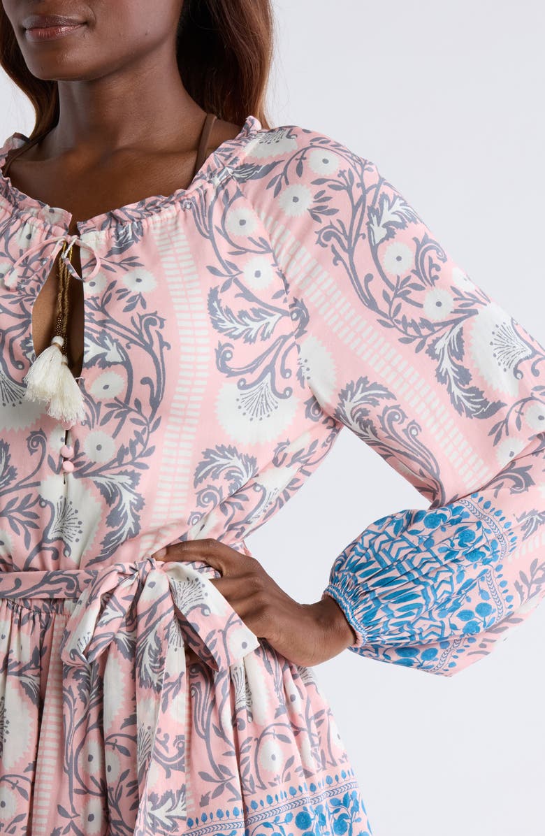 ALICIA BELL Stevie Long Sleeve Belted Cover-Up Minidress, Alternate, color, Light/ Pastel Pink