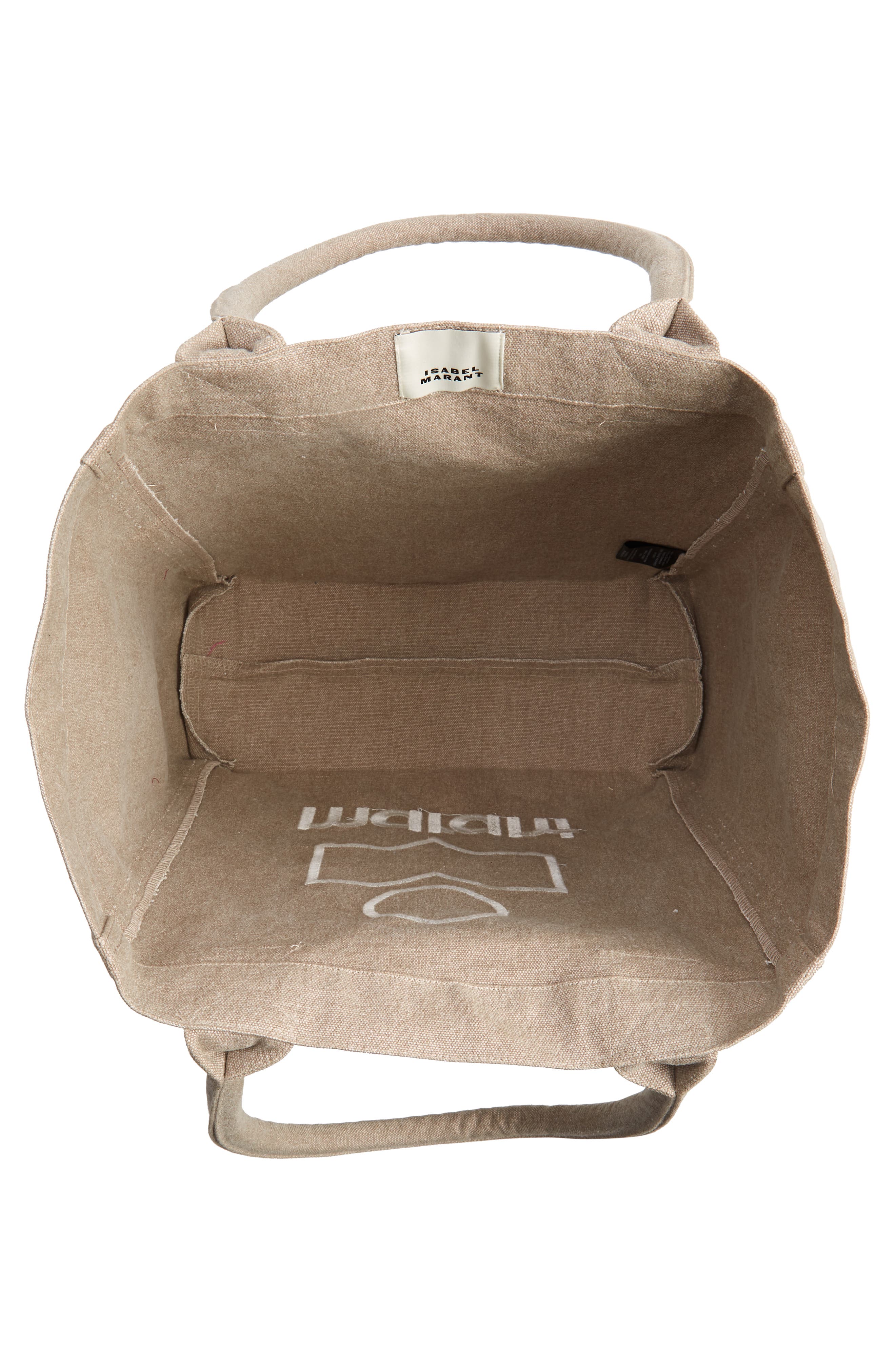 Isabel Marant Small Yenky Embroidered Logo Tote, Alternate, color, Beige