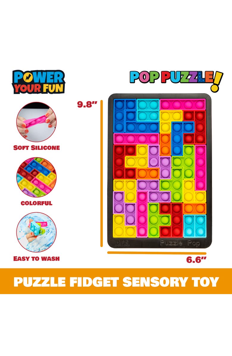 Power Your Fun Pop Puzzle Popper Fidget Game - Black, Alternate, color, Black