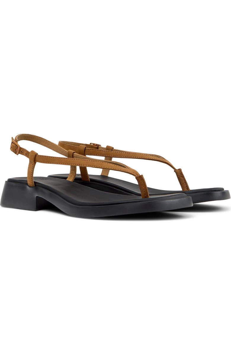 Camper Dana Sandal, Main, color, Medium Brown