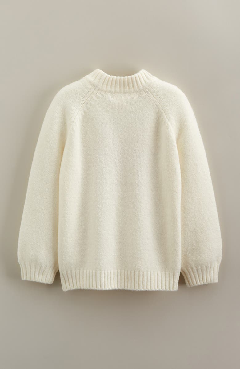 Tucker + Tate Kids' Fuzzy Icon Tunic Sweater, Alternate, color, Ivory Egret Icon Bow