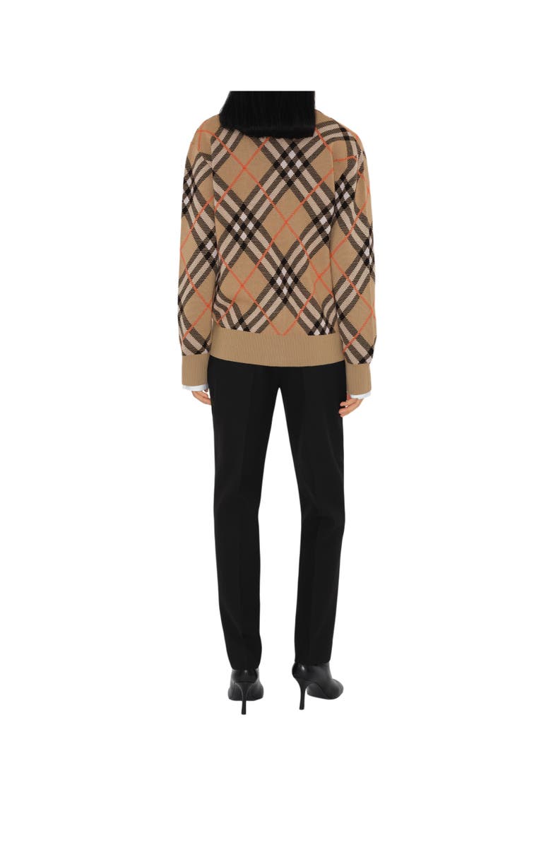 Burberry Check Wool Mohair Blend Cardigan, Alternate, color, Sand
