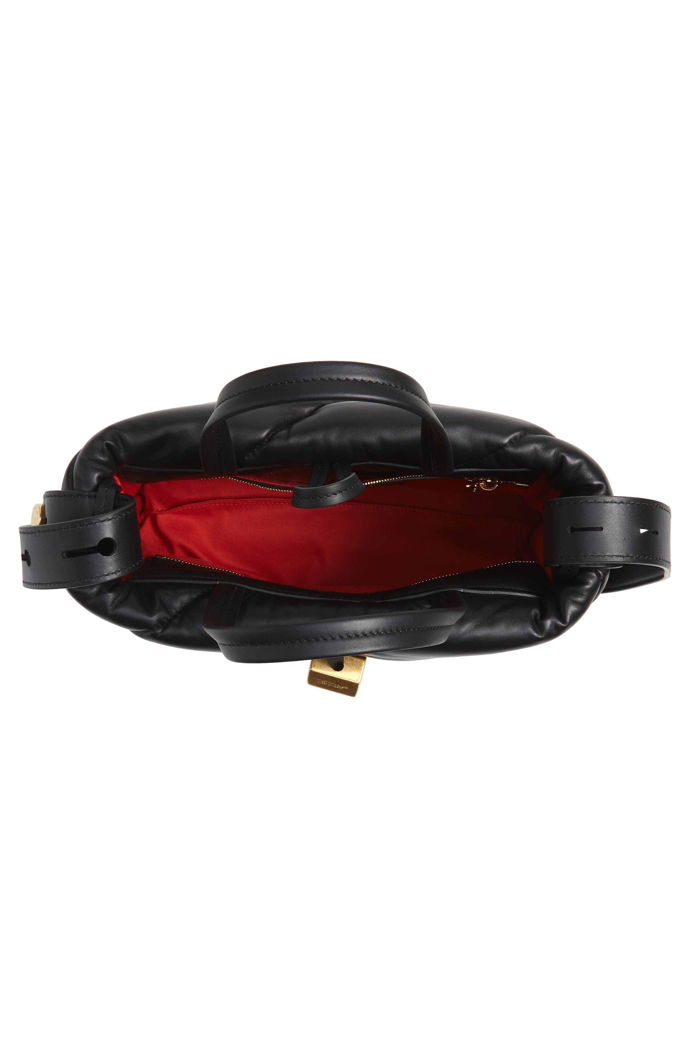 Off-White Nailed Quilted Leather Tote, Alternate, color, Black