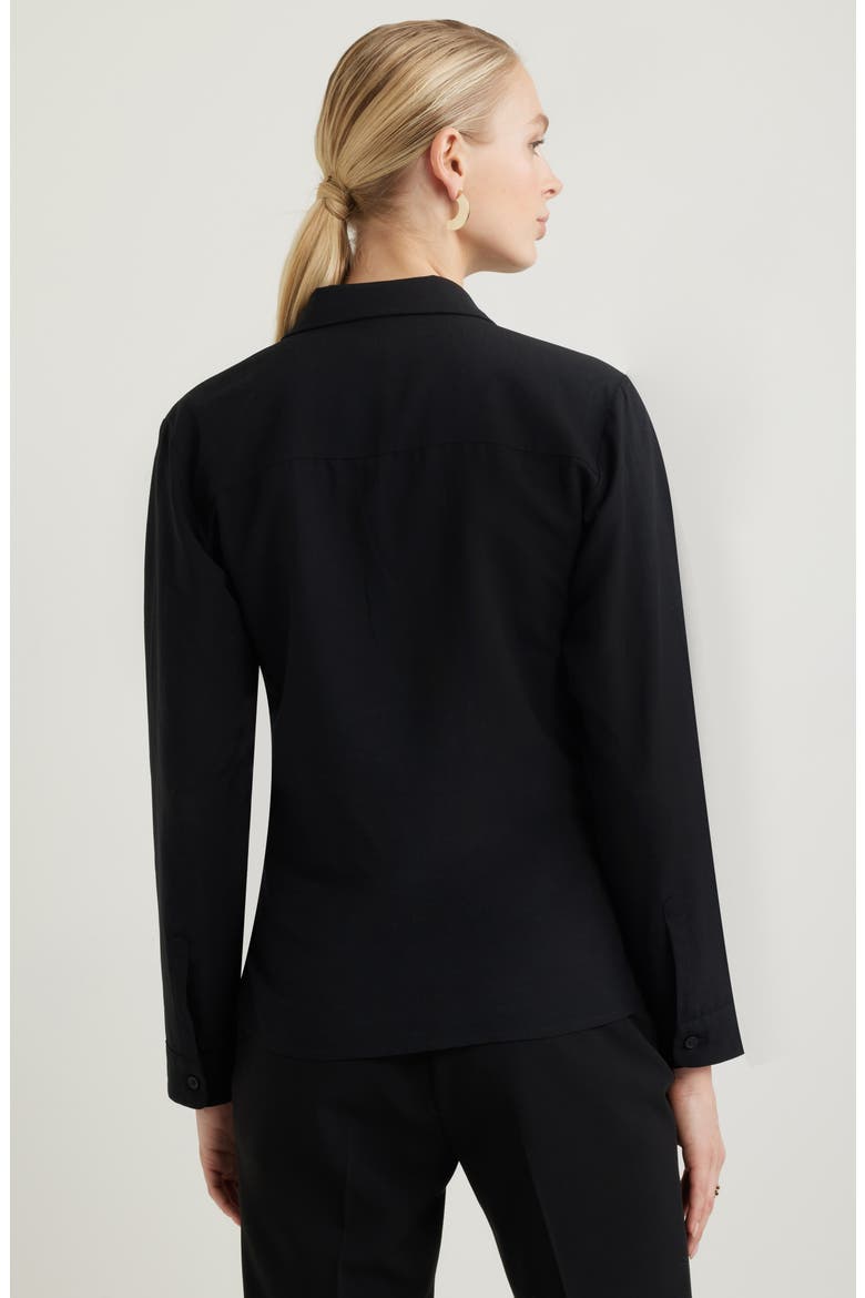 Tie Front Shirt, Alternate, color, BLACK