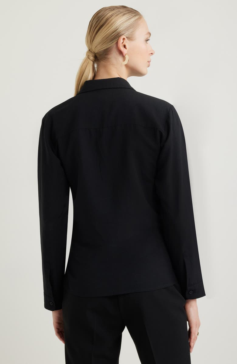 Nordstrom Tie Front Shirt, Alternate, color, Black