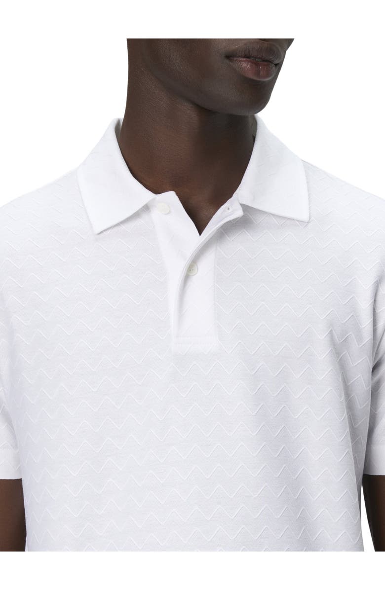 Missoni Tonal Zigzag Cotton Jersey Polo Shirt, Alternate, color, White