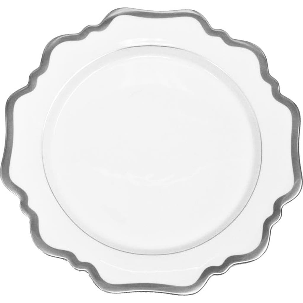 Anna Weatherley Antique Platinum Dinner Plate In White