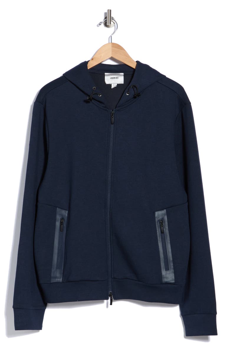 Full Zip Scuba Hoodie, Main, color, NAVY