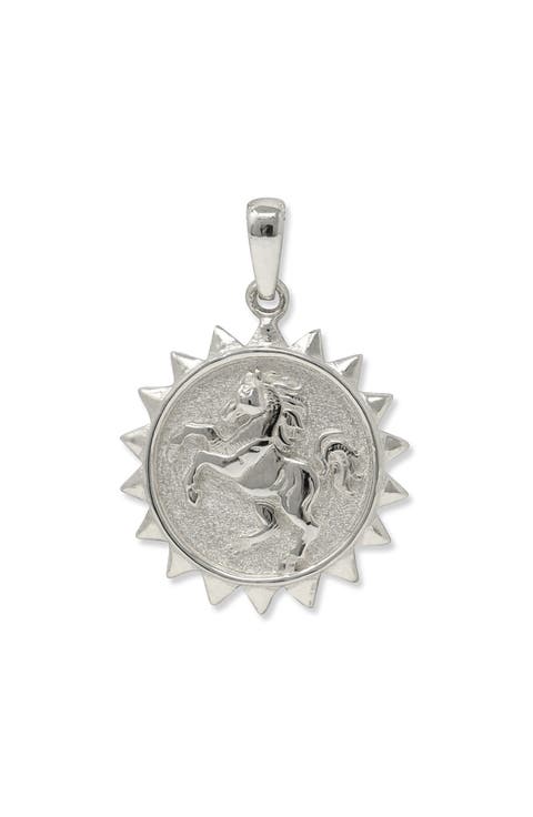 Aztec Year of the Horse Sterling Silver Medallion