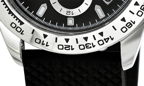 Porsamo Bleu Preston Silicone Strap Multifunction Watch, 41mm In Black