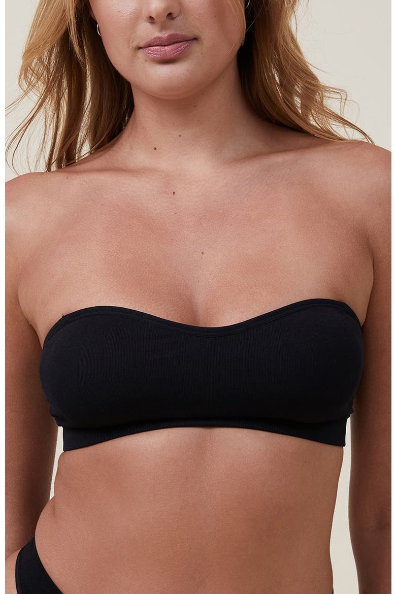 Women's Seamless Sweetheart Padded Bandeau, Alternate, color, Black