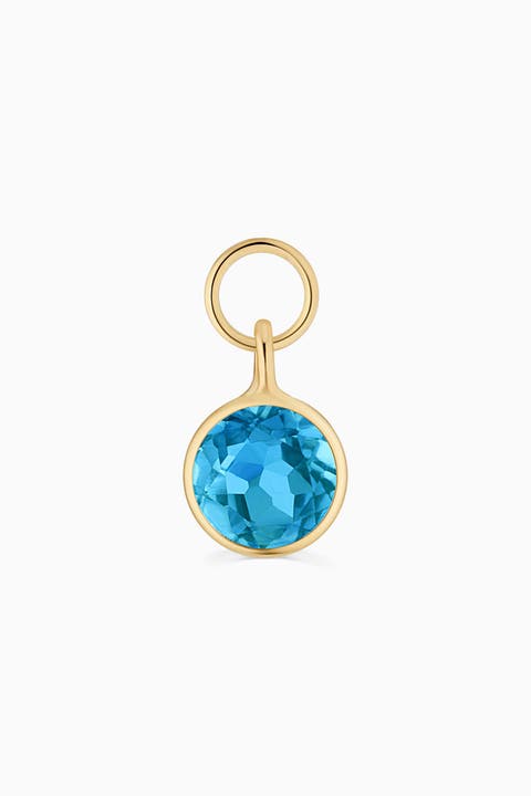 14K Yellow Gold Vivid Single Hoop Charm