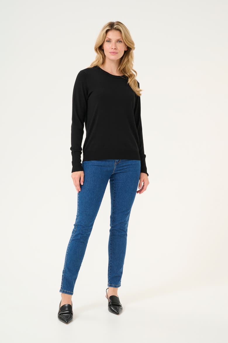 KAlizza Round Neck Regular Fit Pullover, Alternate, color, Black Deep